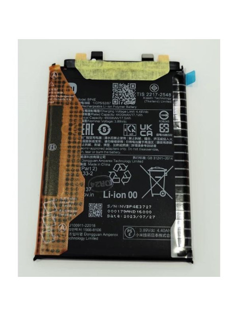 Bateria original BP4E 4500mAh para Xiaomi 13 Lite 46020000E41G Service Pack