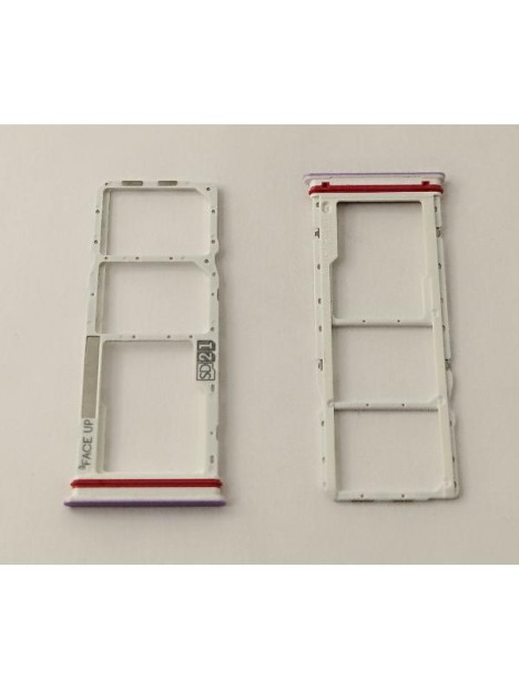 Soporte o bandeja sim morada Dual sim para Motorola Moto E14 calidad premium