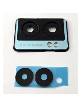 Cristal de camara para Oppo A77 5G CPH2339 con marco azul calidad premium