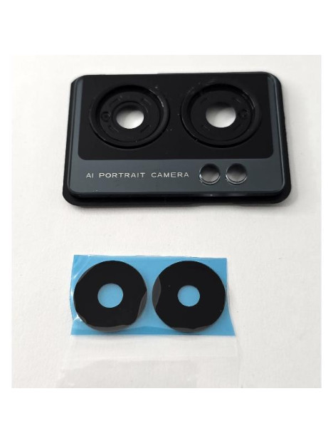 Cristal de camara para Oppo A77 5G CPH2339 con marco negro calidad premium