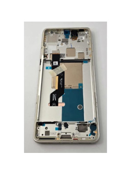Pantalla lcd para Motorola Edge 50 Pro XT2403-1 mas tactil negro con marco blanco 5D68D24324 Service Pack