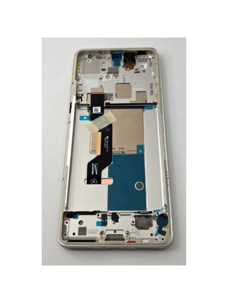 Pantalla lcd para Motorola Edge 50 Pro XT2403-1 mas tactil negro con marco blanco 5D68D24324 Service Pack