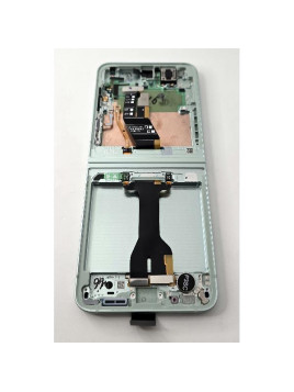 Pantalla lcd para Samsung Galaxy Z Flip6 SM-F741B mas tactil negro con marco verde claro GH82-35014D Service Pack