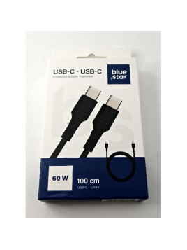 Cable Tipo C a Tipo C BLUE STAR 3A 60W DC-001CC3 0.1m negro