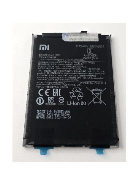Bateria BN51 4900mAh para Xiaomi Redmi 8 Xiaomi Redmi 8A 46BN51W02093 Service Pack