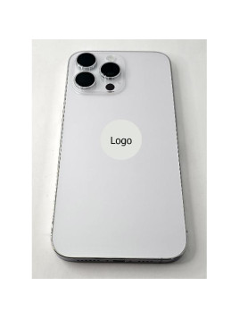 Tapa trasera o tapa bateria plata para iPhone 14 Pro Max con marco central remanufacurada Grado A