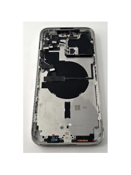 Tapa trasera o tapa bateria plata para iPhone 14 Pro Max con marco central remanufacurada Grado A