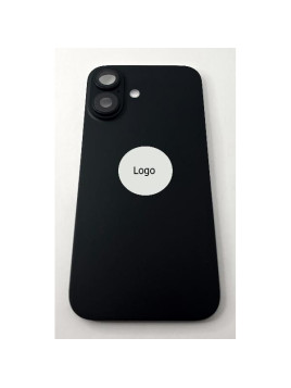 Tapa trasera o tapa bateria negra para iPhone 16 remanufacurada Grado A