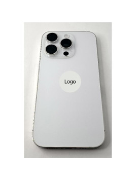 Tapa trasera o tapa bateria plata para iPhone 14 Pro con marco central remanufacurada Grado A