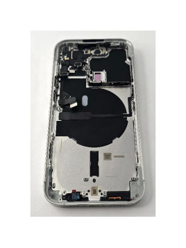 Tapa trasera o tapa bateria plata para iPhone 14 Pro con marco central remanufacurada Grado A