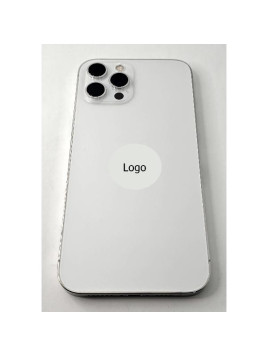 Tapa trasera o tapa bateria plata para iPhone 12 Pro Max con marco central remanufacurada Grado A