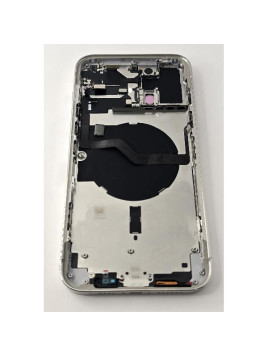 Tapa trasera o tapa bateria plata para iPhone 12 Pro Max con marco central remanufacurada Grado A