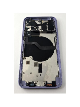 Tapa trasera o tapa bateria morada para iPhone 12 con marco central remanufacurada Grado A