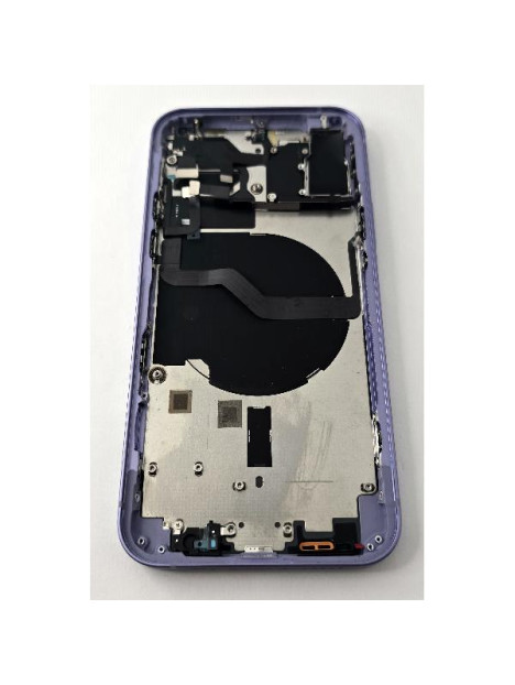 Tapa trasera o tapa bateria morada para iPhone 12 con marco central remanufacurada Grado A