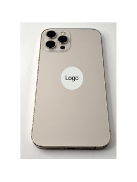 Tapa trasera o tapa bateria dorada para iPhone 12 Pro Max con marco central remanufacurada Grado A