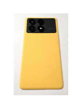 Tapa trasera o tapa bateria amarilla para Xiaomi Poco X6 Pro 5G con cristal de camara