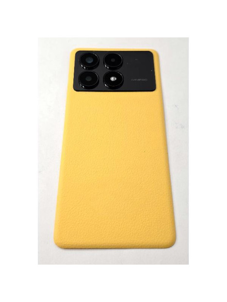 Tapa trasera o tapa bateria amarilla para Xiaomi Poco X6 Pro 5G con cristal de camara