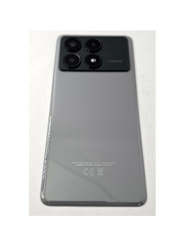 Tapa trasera o tapa bateria gris para Xiaomi Poco X6 Pro 5G con cristal de camara