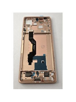 Pantalla lcd para Motorola Edge 50 5G mas tactil negro con marco dorado calidad premium