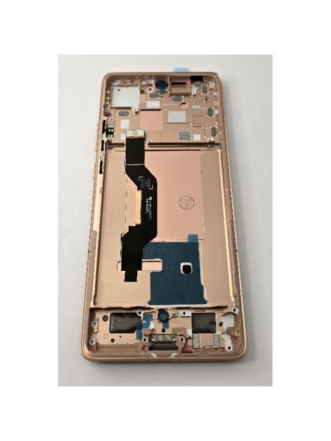 Pantalla lcd para Motorola Edge 50 5G mas tactil negro con marco dorado calidad premium