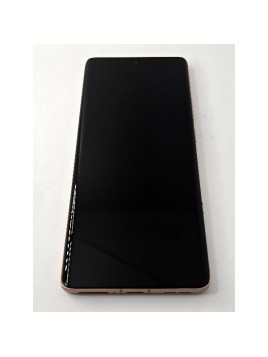 Pantalla lcd para Motorola Edge 50 5G mas tactil negro con marco dorado calidad premium