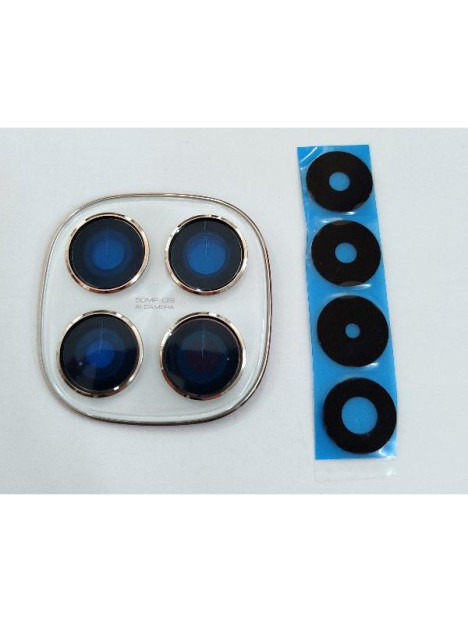 Cristal de camara para Xiaomi Redmi Note 14 Pro 4G Redmi Note 14 Pro 5G con marco plata calidad premium