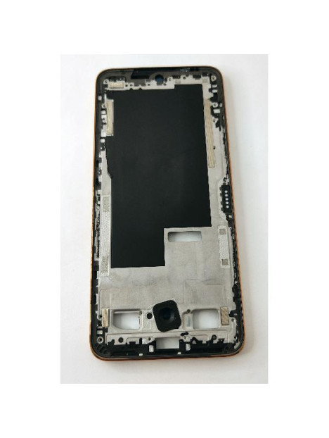 Carcasa o marco central amarillo con piezas pequeñas para Motorola Moto Edge 50 Neo