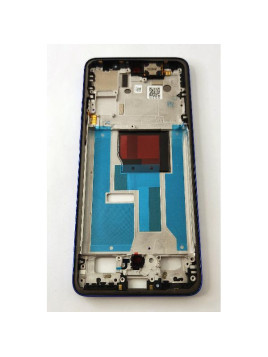 Carcasa o marco central azul con piezas pequeñas para Motorola Moto Edge 50 Neo