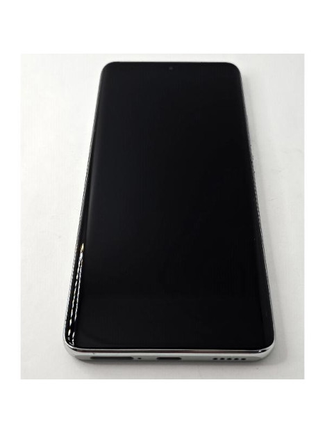 Pantalla lcd para Xiaomi Redmi Note 14 Pro Plus 5G mas tactil negro con marco blanco calidad premium