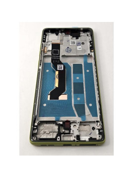 Pantalla lcd para Motorola Moto G85 5G XT2427-3 mas tactil negro con marco y botones verdes calidad premium