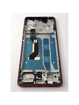 Pantalla lcd para Motorola Moto G85 XT2427-3 mas tactil negro con marco y botones laterales rojos calidad premium
