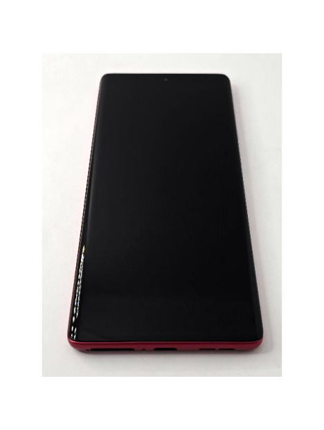 Pantalla lcd para Motorola Moto G85 XT2427-3 mas tactil negro con marco y botones laterales rojos calidad premium