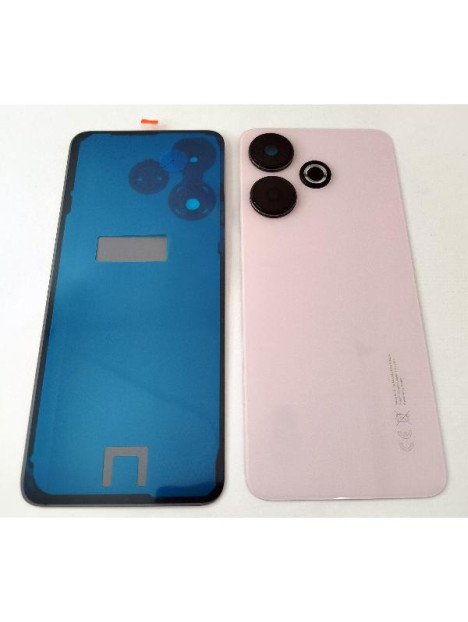 Tapa trasera o tapa bateria rosa para Xiaomi Redmi 13 con cristal de camara