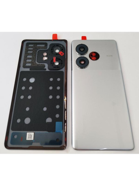Tapa trasera o tapa bateria plata para Realme GT6 con cubierta de camara