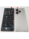 Tapa trasera o tapa bateria plata para Realme GT6 con cubierta de camara