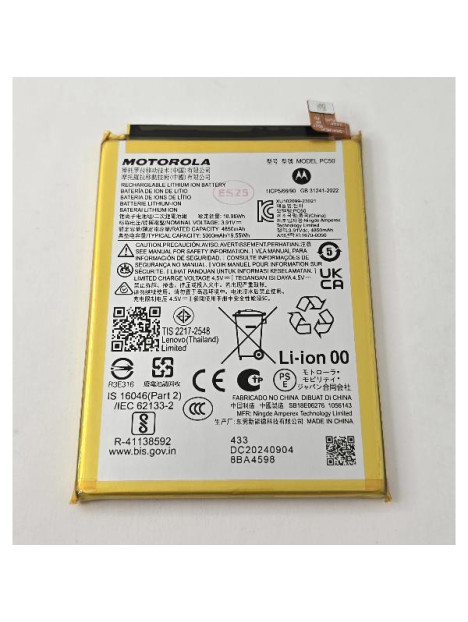 Bateria PC50 5000mAh para Motorola Moto G14 G54 Service Pack