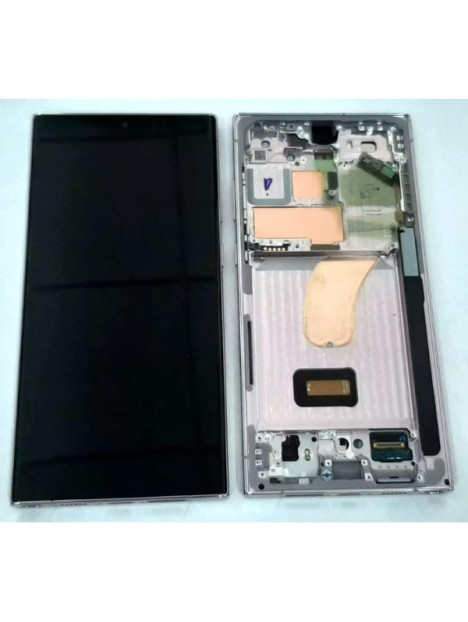 Pantalla lcd para Samsung Galaxy S23 Ultra SM-S918 tactil negro marco lavanda ensamblado GH82-30466D Service Pack