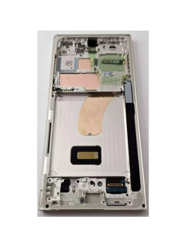 Pantalla lcd para Samsung Galaxy S23 Ultra SM-S918 tactil negro marco crema ensamblado GH82-30466B Service Pack