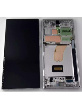 Pantalla lcd para Samsung Galaxy S23 Ultra SM-S918 mas tactil negro marco azul ensamblado GH82-30465G Service Pack