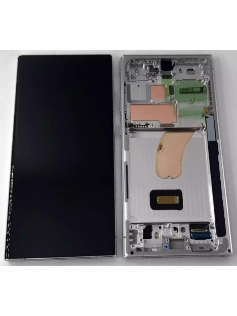 Pantalla lcd para Samsung Galaxy S23 Ultra SM-S918 mas tactil negro marco azul ensamblado GH82-30465G Service Pack