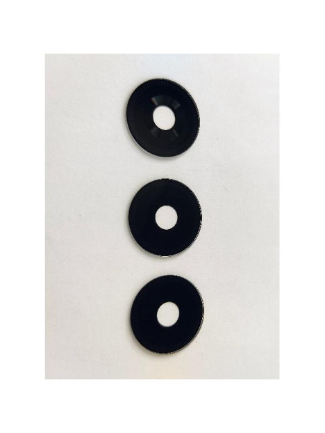 Set de 3 cristales de camara negros para ZTE Blade A75 4G calidad premium