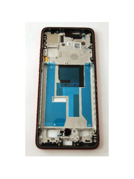 Carcasa o marco central rojo con piezas pequeñas para Motorola Moto Edge 50 Neo