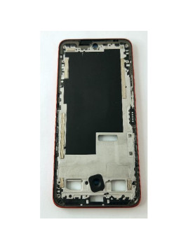 Carcasa o marco central rojo con piezas pequeñas para Motorola Moto Edge 50 Neo