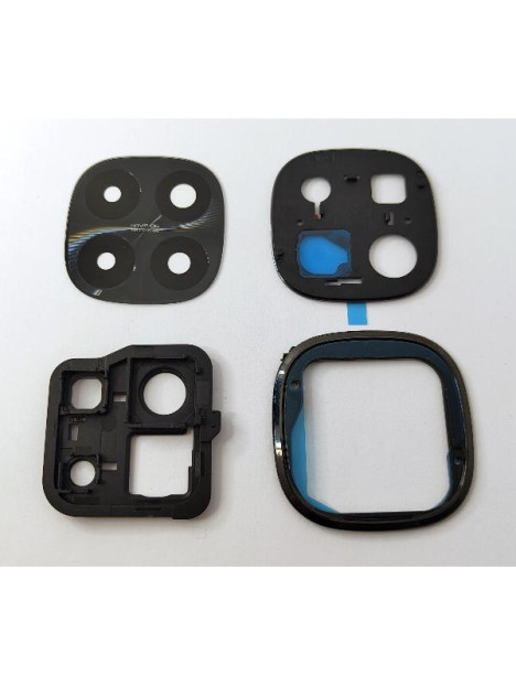 Cristal de camara para Xiaomi Redmi Note 14 Pro Plus 5G con marco negro calidad premium