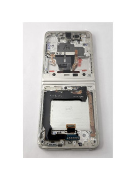 Pantalla lcd para Samsung Galaxy Z Flip 3 SM-F711B tactil negro marco crema con camara GH82-26273B Service Pack