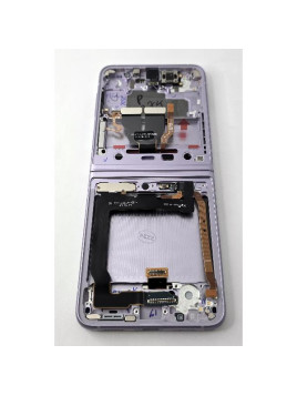 Pantalla lcd para Samsung Galaxy Z Flip 3 SM-F711B tactil negro marco lavanda con camara GH82-26273D Service Pack