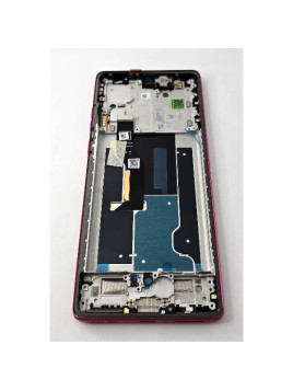 Pantalla lcd para Motorola Edge 50 Fusion mas tactil negro con marco rosa 5D68C24372 Service Pack