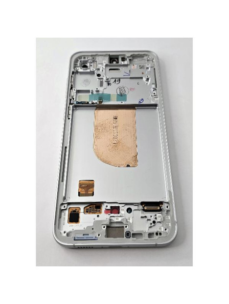 Pantalla lcd para Samsung Galaxy S23 FE SM-S711B tactil negro marco blanco ensamblado GH82-32854B Service Pack