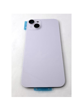 Tapa trasera o tapa bateria morada para iPhone 14 Plus con cubierta de camara compatible sin logo version europea