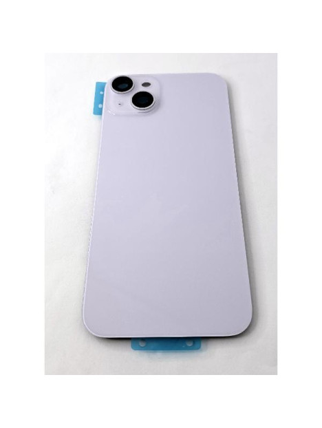Tapa trasera o tapa bateria morada para iPhone 14 Plus con cubierta de camara compatible sin logo version europea